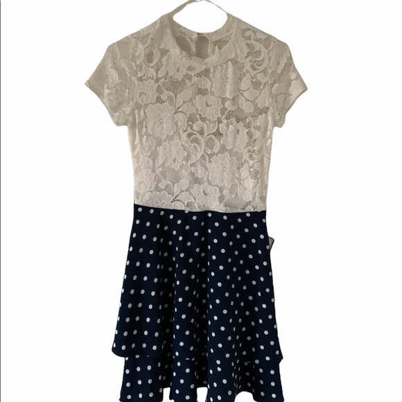 B. Darlin Polka Dot Lace Dress Size 5/6 - Picture 2 of 13